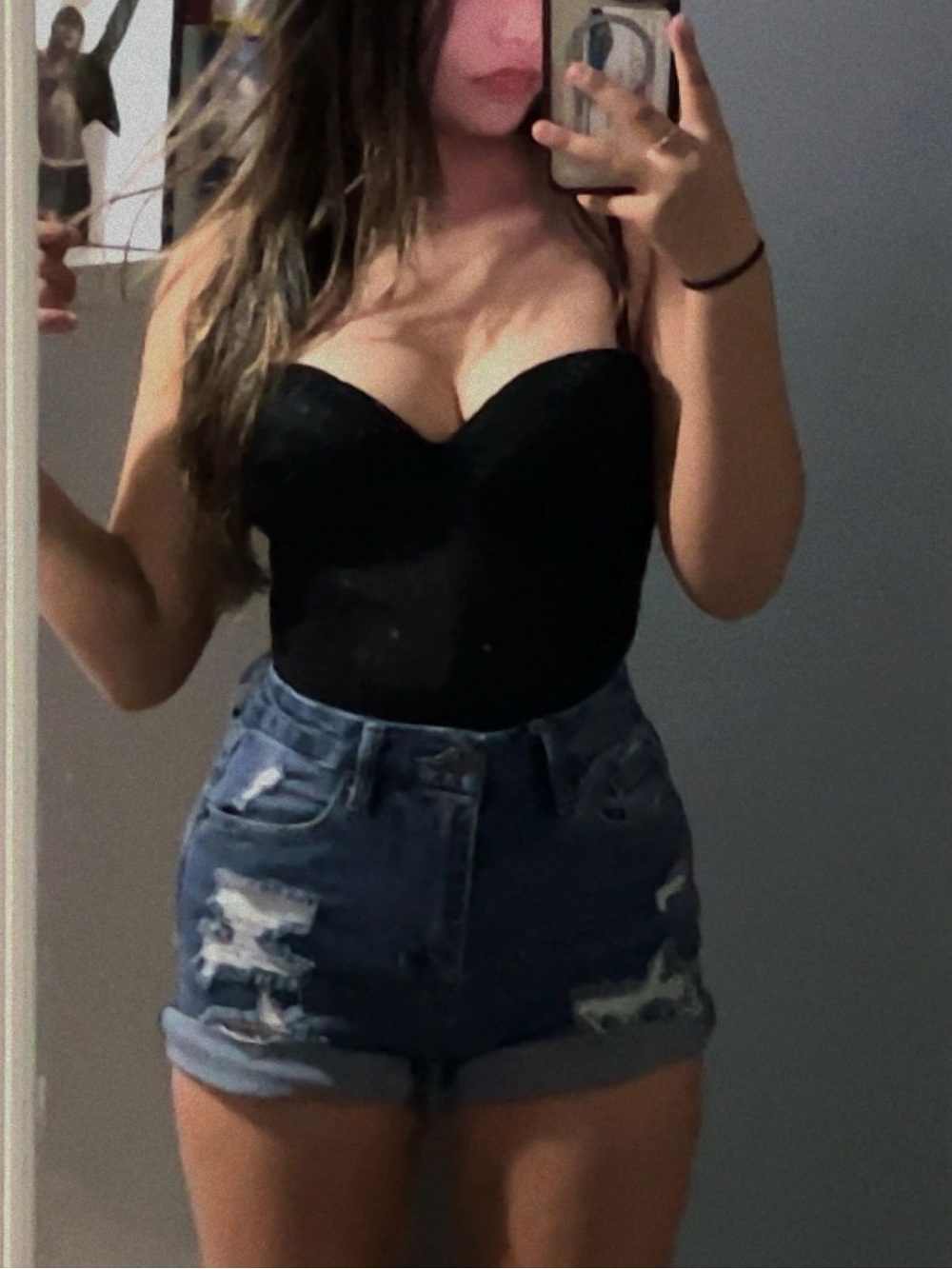 Size 4, blue denim shorts